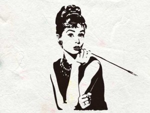 Audrey Hepburn taugt für Jugendreporterin Aniko in fast allen Lebensbereichen zum Vorbild. Nur das Rauchen hat sie glücklicherweise nicht übernommen. Illustration: Raufeld/ Martin Rümmele 